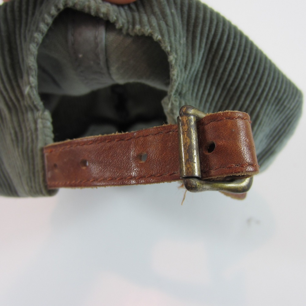 vintage ralph lauren polo corduroy hat leather adjustable strap green - Picture 4 of 7